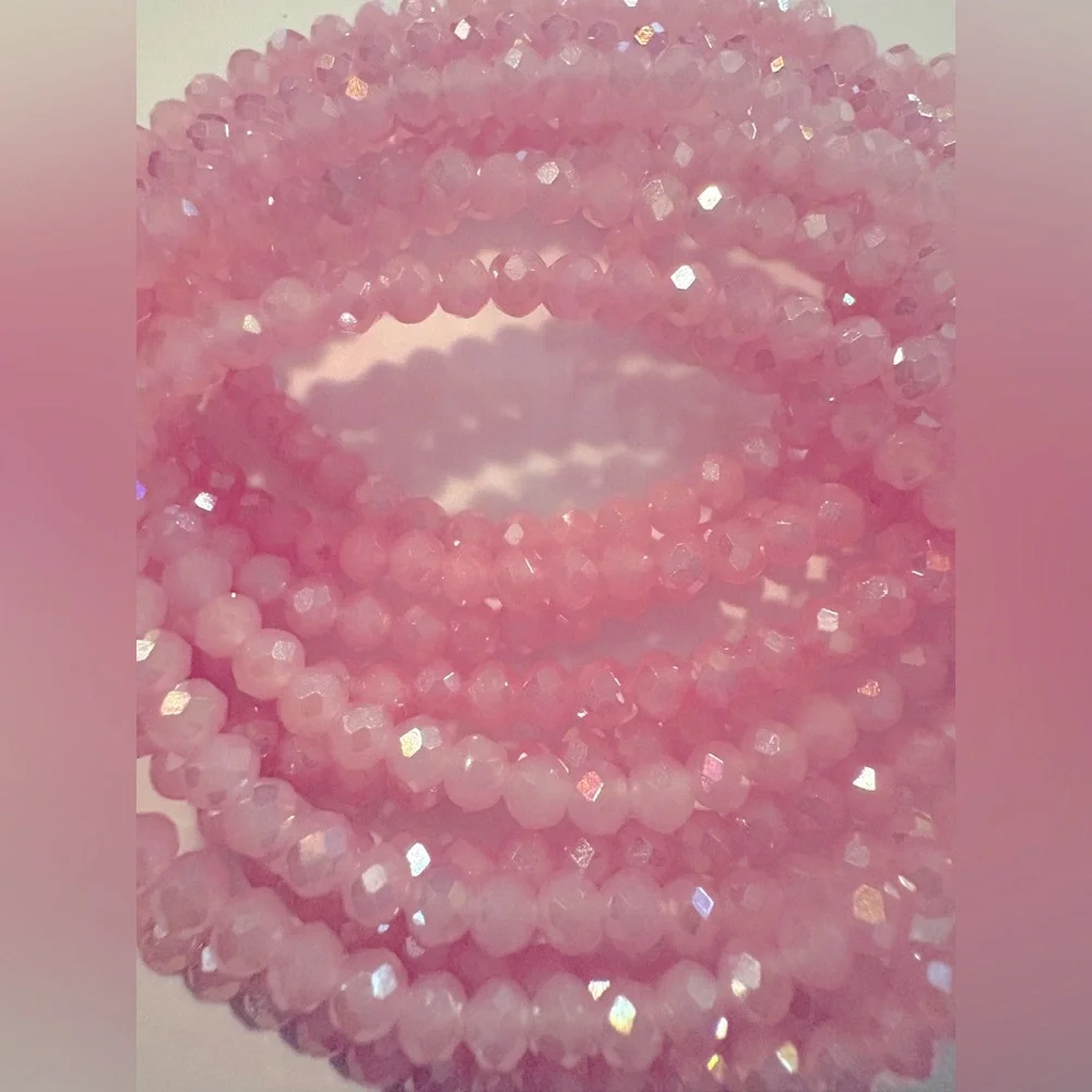 NWT “PRETTA IN PINK” Mini Crystalline Waistbeads DIY Tie on Up to 50 in Length - Picture 7 of 9